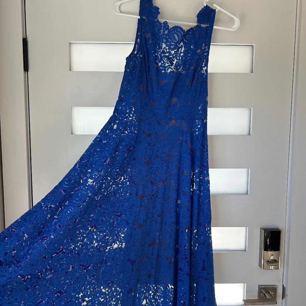 Tracy Reese Cobal Blue Lace Dress - Picture 1 of 5